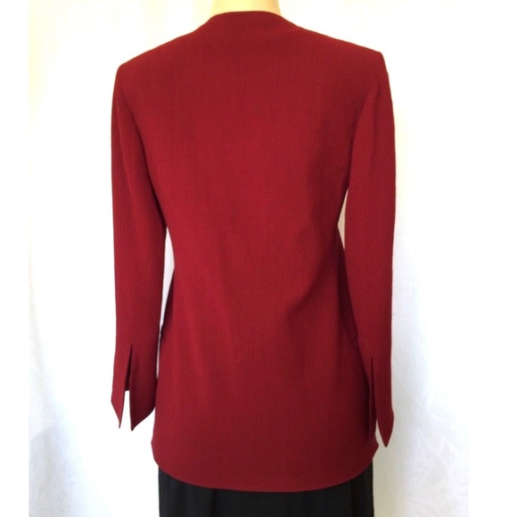 EMANUEL UNGARO PARALLELE Evening Jacket Red Crepe - Picture 4 of 8